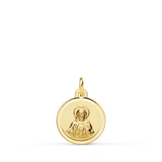 Hart van Jezus medaille goud 18kts ring 12 mm P5004-112