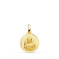 Herz Jesu Medaille Gold 18 Karat Lünette 14 mm P5001-114