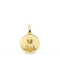 Heart of Jesus Medal Gold 18 καρατίων Bezel 14mm P5004-114