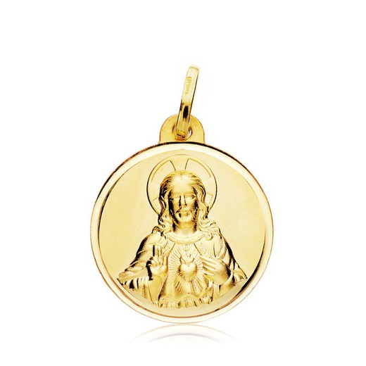 Medalla Corazón de Jesús Oro 18kts Bisel 20mm 26001456