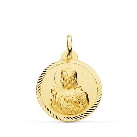Heart of Jesus Χρυσό μετάλλιο 18 καρατίων Surround 22mm P5001-222