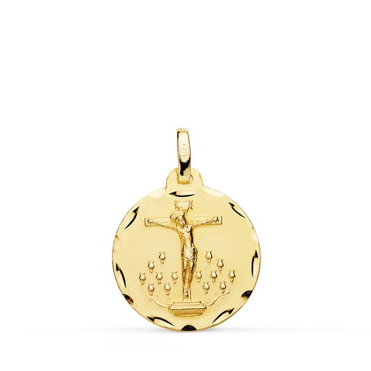 Χρυσό μετάλλιο Christ of the Laguna σκαλιστό 18mm 26001426