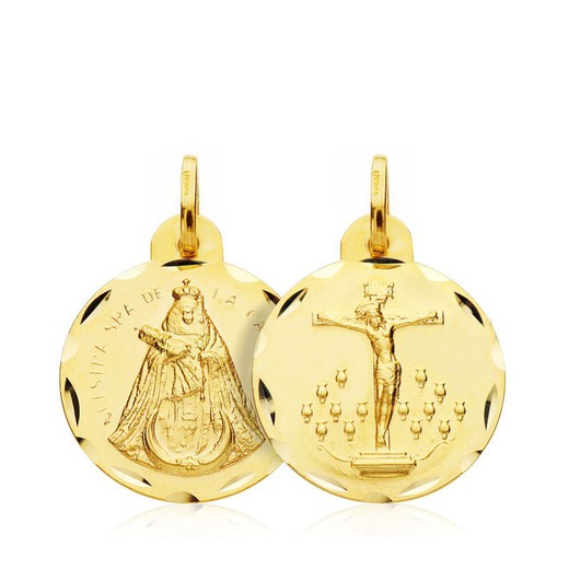 Skapulier-Medaille Christus der Laguna Virgen de la Candelaria Gold 18 kts 18 mm 07000753