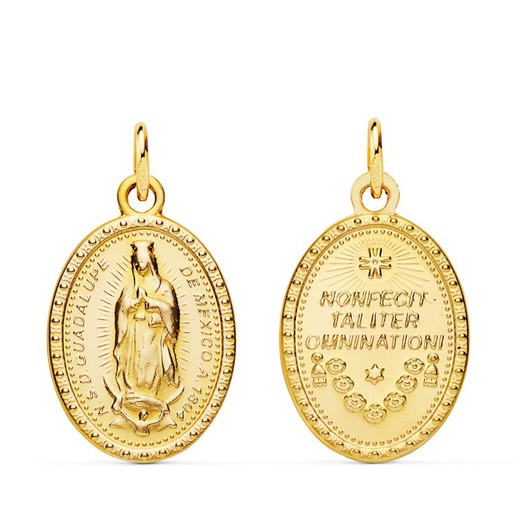 Jomfru af Guadalupe Guld Scapular Medalje 18kts 23x15mm 12000654