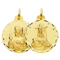 Scapular Medal Virgen de las Angustias Heart of Jesus Gold 18kts 25mm 26000585