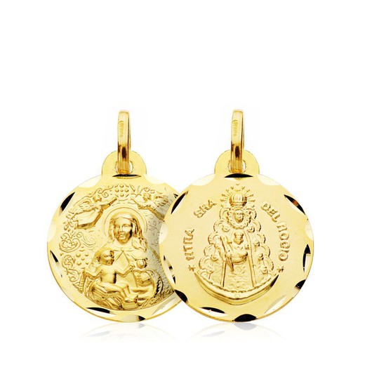 Medalik szkaplerzowy Virgen del Rocio Virgen de la Cinta, złoty 18kt 16mm 27000170