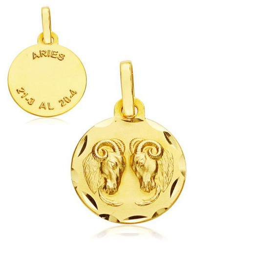 Aries Gold Horoscope Medal 18kts 13mm 26000174AR