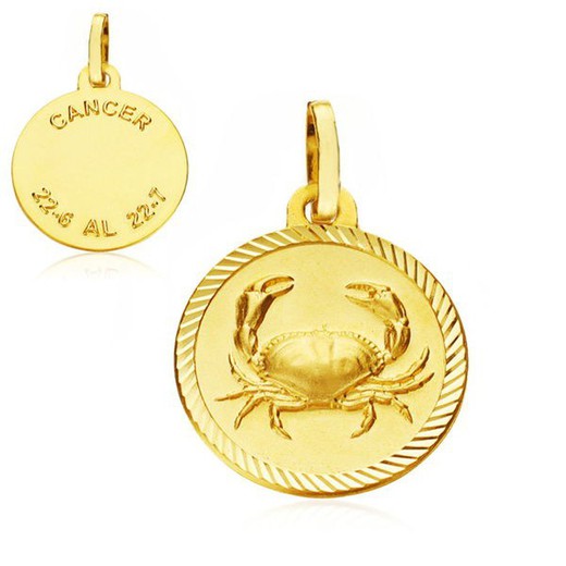 Kreeft horoscoop medaille goud 18kts 16 mm 26000175CN
