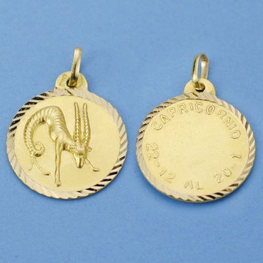 Stenbukken Horoskop Medalje Guld 18kts 20mm 26001012CP