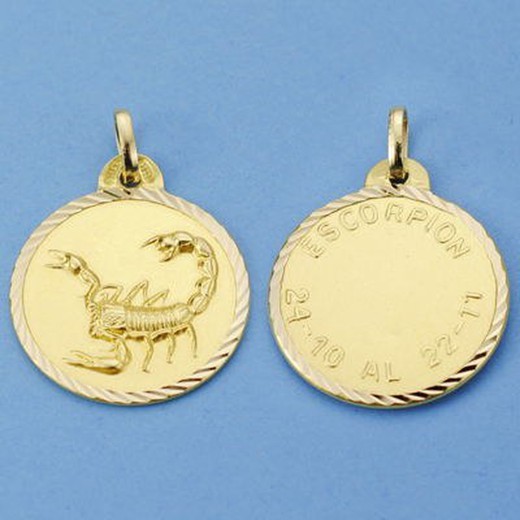 Medalha do Horóscopo de Ouro Escorpião 18kts 20mm 26001012ES