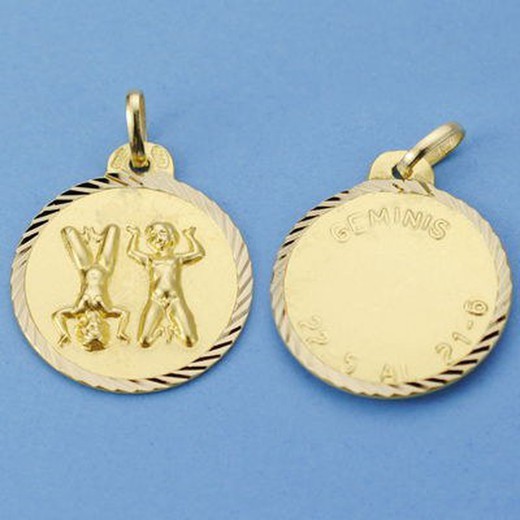 Gemini Gold Horoscope Medal 18kts 20mm 26001012GE