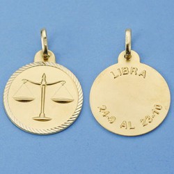 Libra Gold Horoscope Medal 18kts 20mm 26001012LI