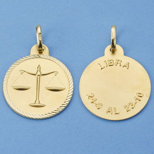 Libra Gold Horoscope Medal 18kts 20mm 26001012LI