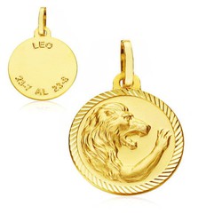 Horoskop-Medaille aus 9-karätigem Gold, 20 mm, 9K261012LE, Löwe