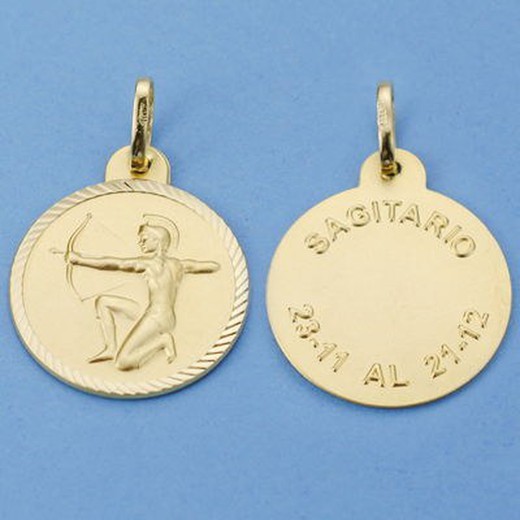 Sagittarius Gold Horoscope Medal 18kts 20mm 26001012SA