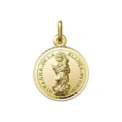 Medalla Oro 18kts Virgen Blanca Argyor MRM 17mm (18)0122410-17mm Bisel