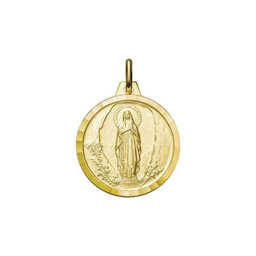 Medalla Oro 18kts Virgen De Lourdes Argyor MRM 16mm (18)1000261-16mm Bisel