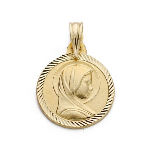 Złoty medal 18kt French Virgin 14mm 26000069