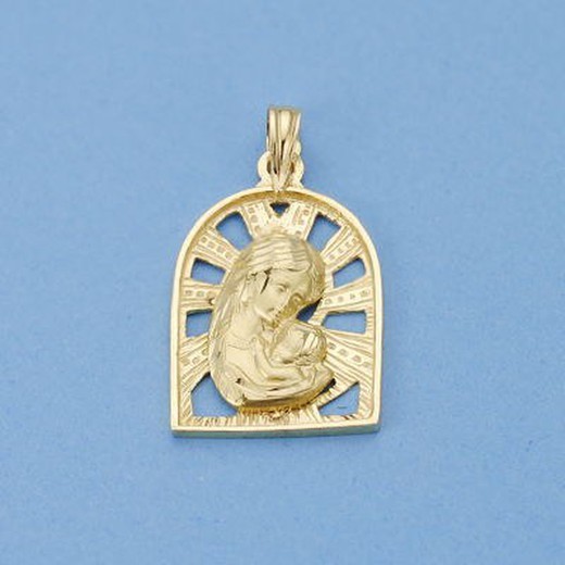 18kts Gold Medal Virgin Mother 23x15mm 26000079