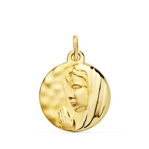 Medalla Oro 18kts Virgen Maria Francesa 16mm 03000068