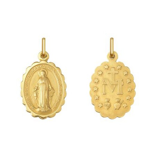 Medalla Oro 18kts Virgen Milagrosa Argyor MRM 16x12mm (18)1007516-16mm Oval