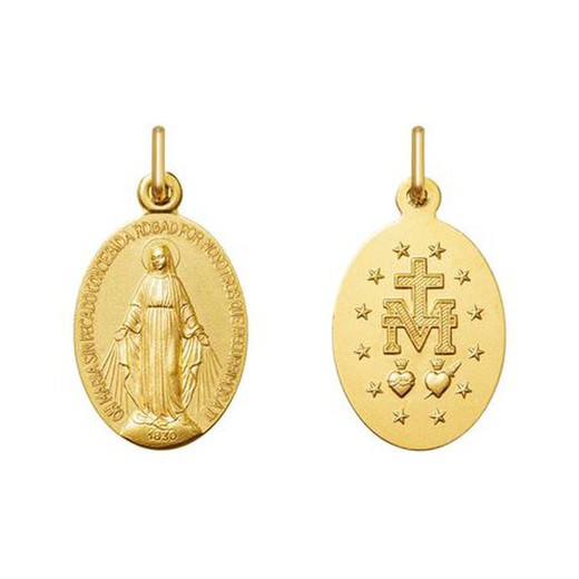 Medalla Oro 18kts Virgen Milagrosa Argyor MRM 17mm (18)1007522-17mm Oval