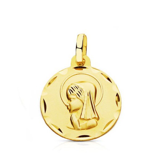 18kts Gold Medal Virgin Girl 16mm 27000118