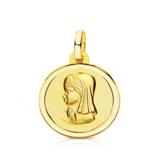 18kts Gold Medal Virgin Girl 16mm 27000171