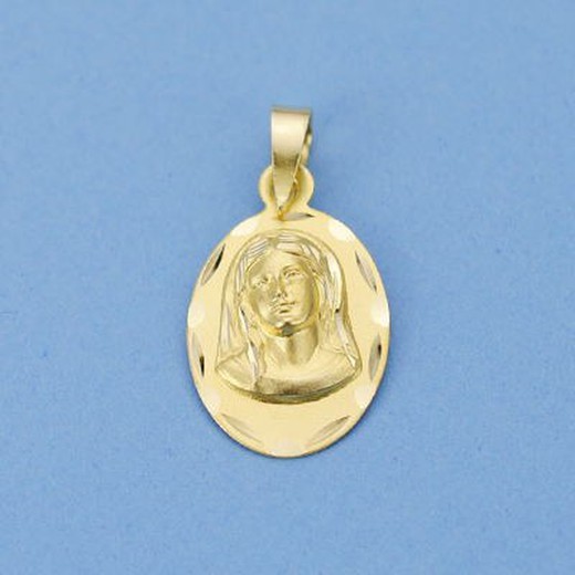 Médaille Or 18kts Vierge Fille 19x12mm 26000768