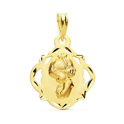 18kts Gold Medal Virgin Girl 19x16mm 26001340