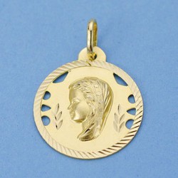 18kts Gold Medal Virgin Girl 22mm 26000758