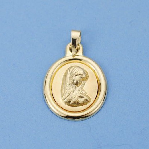 18kts Gold Medal Virgin Girl 22x16mm 26000771