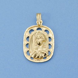 18kts Gold Medal Virgin Girl 23x15mm 26000071