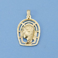 18kts Gold Medal Virgin Girl 23x16mm 26000075