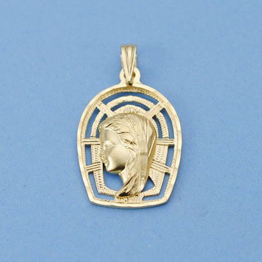 Médaille Or 18kts Vierge Fille 23x16mm 26000075