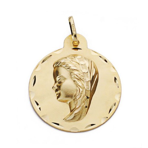 Médaille Or 18kts Vierge Fille 24mm 26000750
