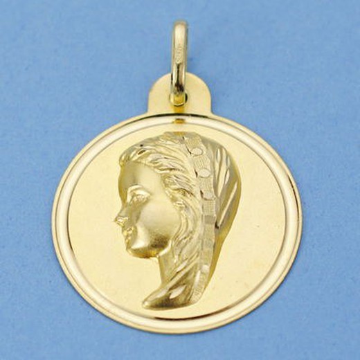 Médaille Or 18kts Vierge Fille 24mm 26000765
