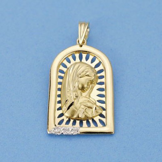 Médaille Or 18kts Vierge Fille 24x15mm 25000053