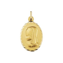 Medalla Oro 18kts Virgen Niña Argyor MRM 20x14mm (18)1605104N Bisel Facetado