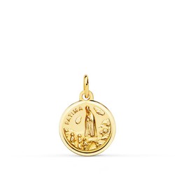 Medalha de Ouro 9kt 14mm 9KP8070-114 Virgem de Fátima