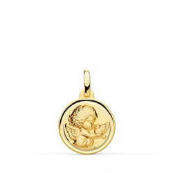 Médaille en Or 9 carats 14 mm 9KP9350-114 Petit Ange de Burlón