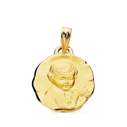 9 karat guldmedalje 15 mm 9K070757 Angel Cherub