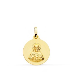 Médaille en Or 9 carats 16 mm 9KP5004-016 Cœur de Jésus