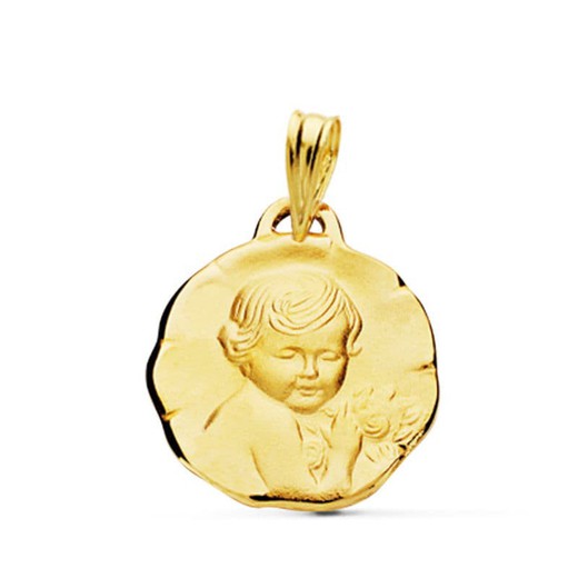 9 karat guldmedalje 17 mm 9K070821 Angel Cherub