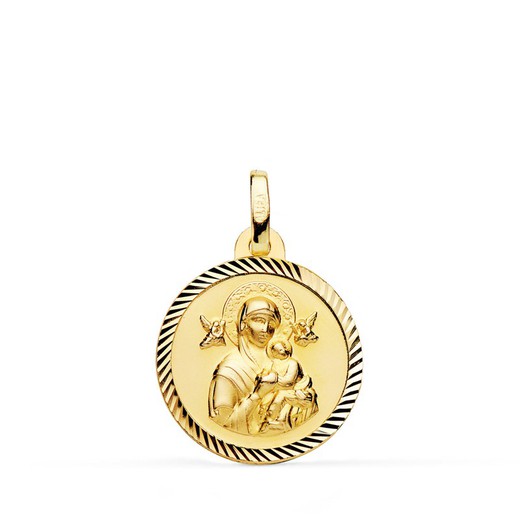 Medalla Oro 9kts 18mm 9KP3008-218 Virgen Del Perpetuo Socorro