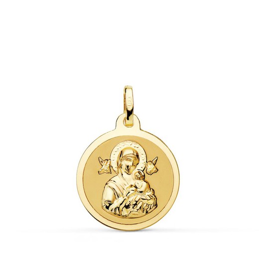 Medalla Oro 9kts 18mm 9KP3008-818 Virgen Del Perpetuo Socorro