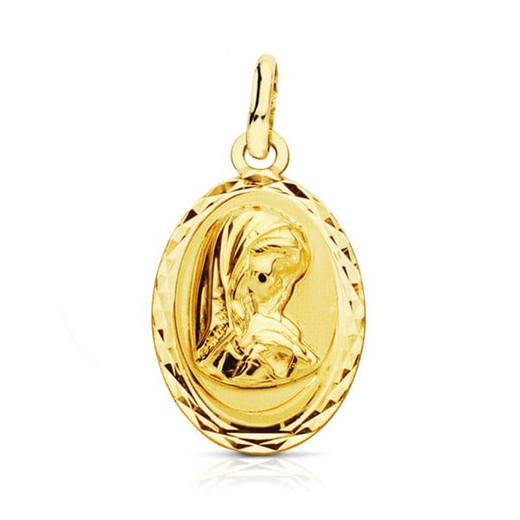 Medalha de Ouro 9kts 19x12mm 9K16630 Virgem Menina