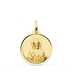 Médaille en Or 9 carats 20 mm 9KP5004-120 Cœur de Jésus