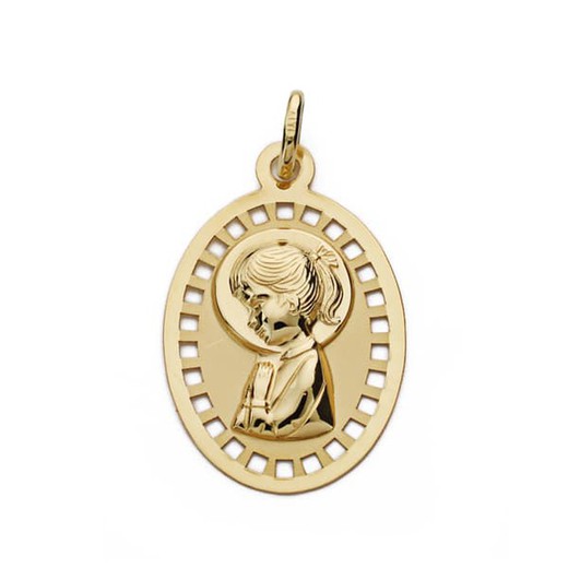 Médaille Or 9kt 23x14mm 9K16747 Fille Vierge