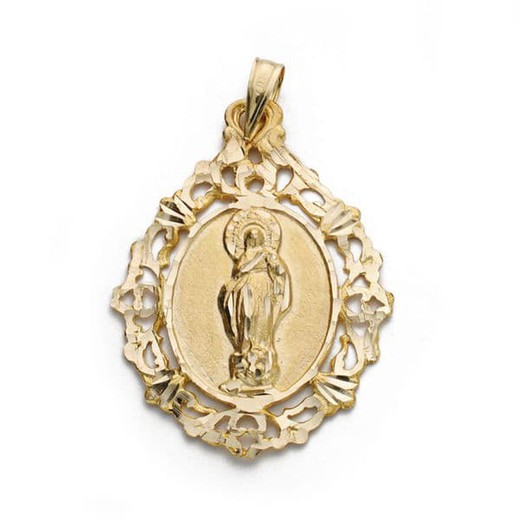 9 karat guldmedalje 31x23 mm 9K080134 Immaculate Virgin